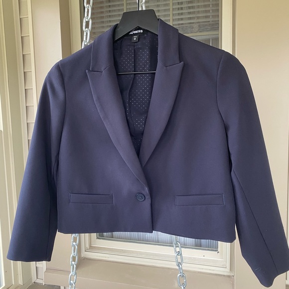 Express Navy Cropped Blazer! - Picture 5 of 10